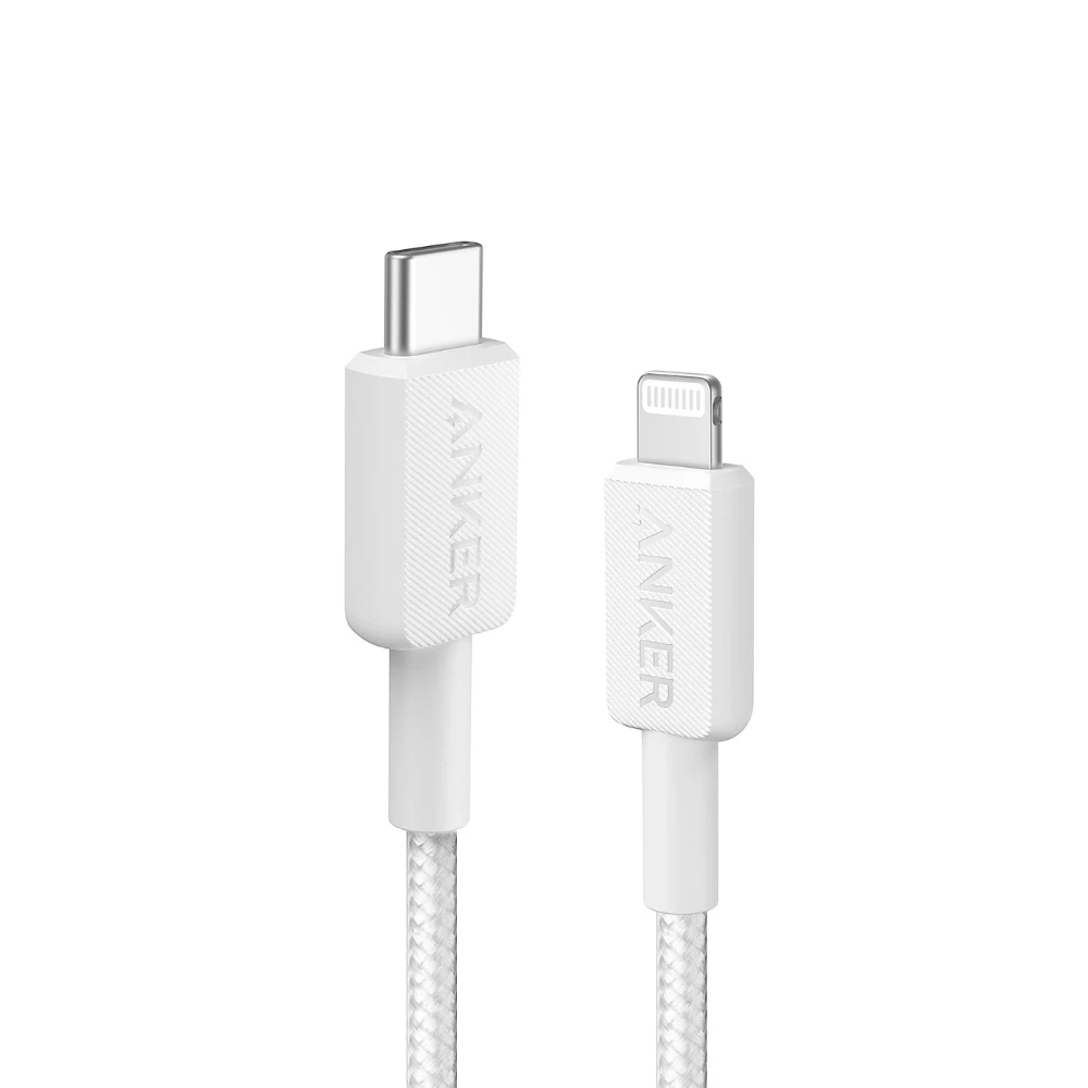 Anker 322 USB-C to Lightning Cable Braided 3ft (A81B5H21) White