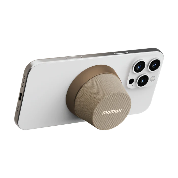 Momax 1-Vibe GO 2-in-1 Magnetic Wireless Speaker & Phone Stand - Sandstone