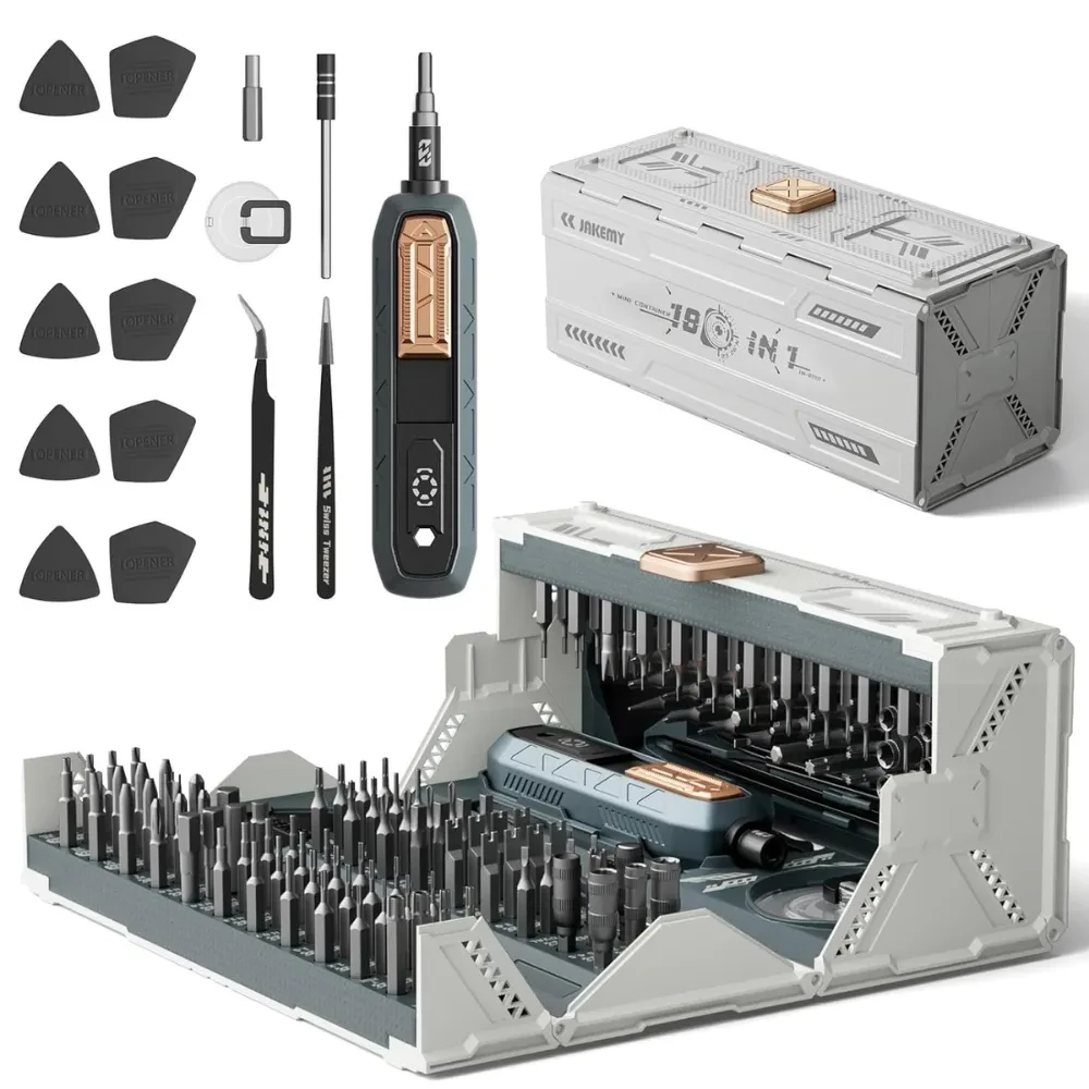 Jakemy 180 in 1 Mini Container Precision Electric Screwdriver Set