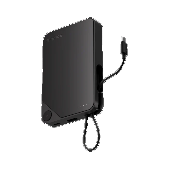 Momax 1-Power X Battery Pack (10000mAh) with Built-in USB-C Cable -Black