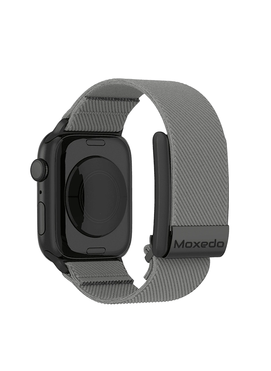 MOXEDO HYBRID FIT-WEAVE NYLON BRAIDED BAND FOR I WATCH 44,45 & 49MM & WH - MXFW012 - GRAY