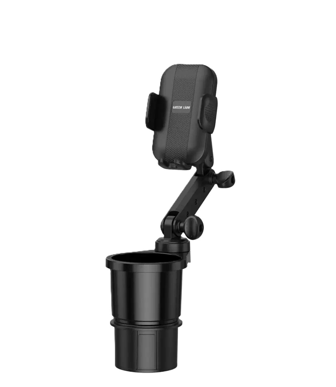 Green Lion 2-In-1 Flexgrip Car Cup Holder & Phone Mount (GX-55) Black