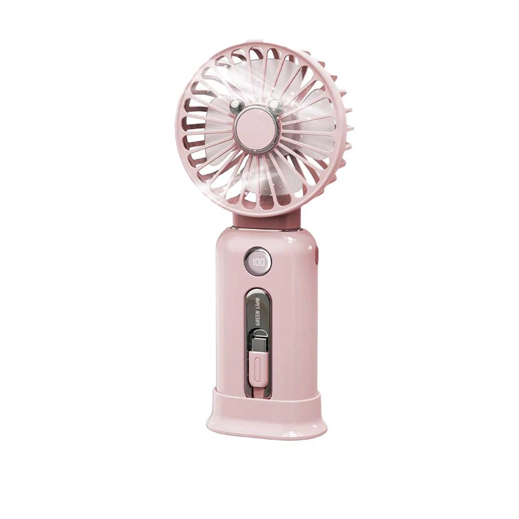 Green Lion WindMate Portable Power Bank & Fan 10K mAh (GL-F01) Pink