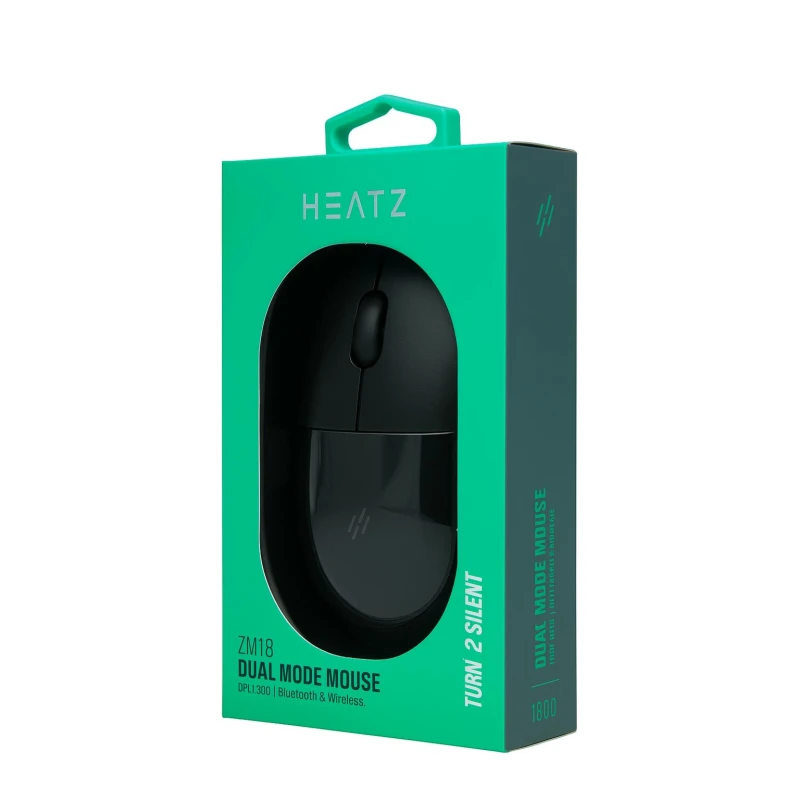 Heatz ZM18 Dual Mode Mouse - Bluetooth & Wireless - Black