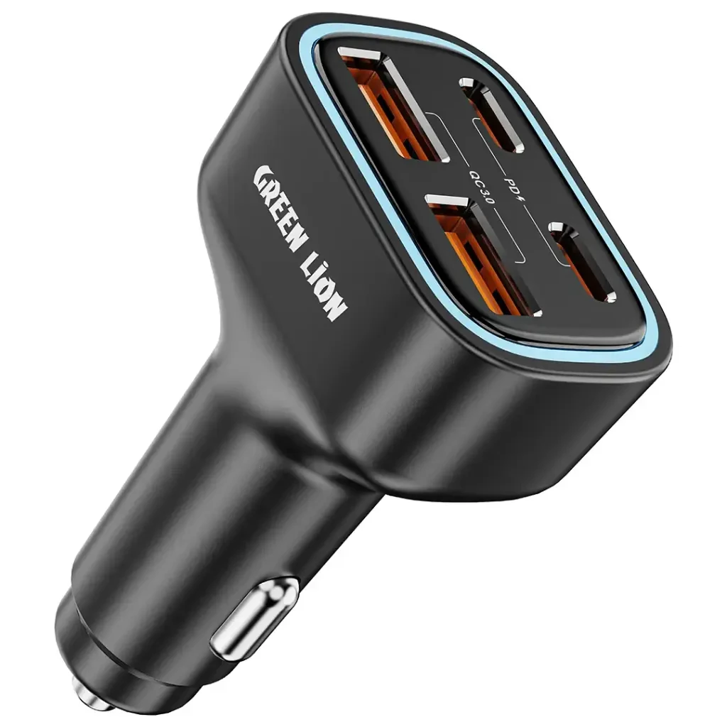 Green Lion 4-Port Car Charger 70W Max (GL-CC13) Black