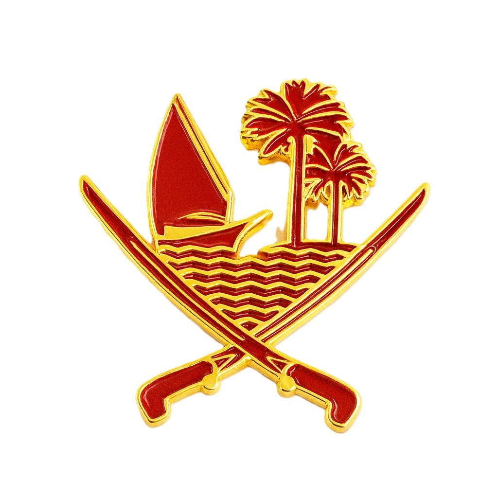 Decorative Qatar-Heritage Badge with Label Pin