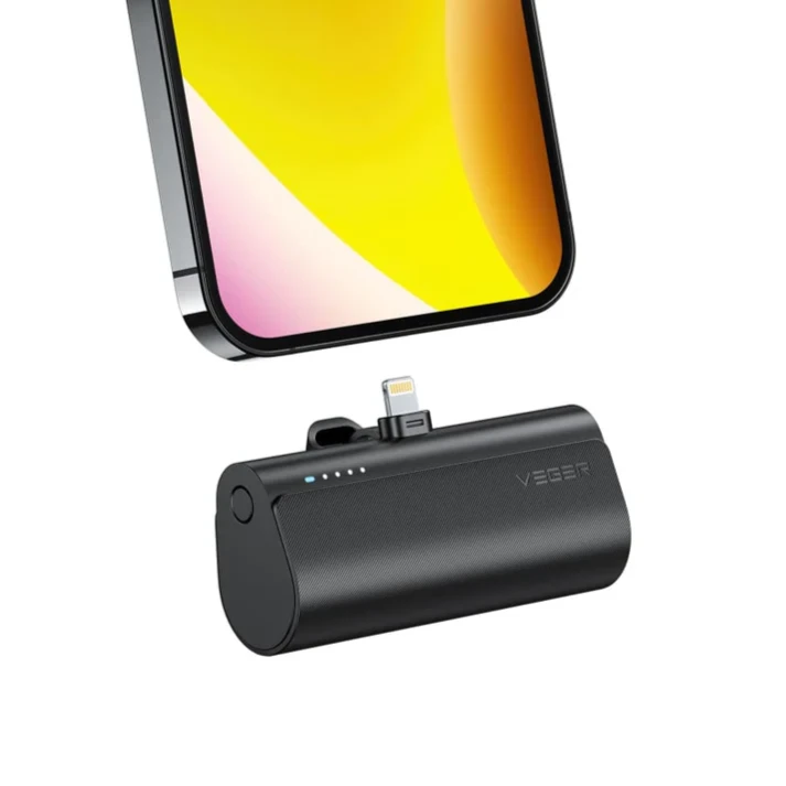Veger 5000mAh Ultra Compact Mini PowerBank with Lightning Connector -Black