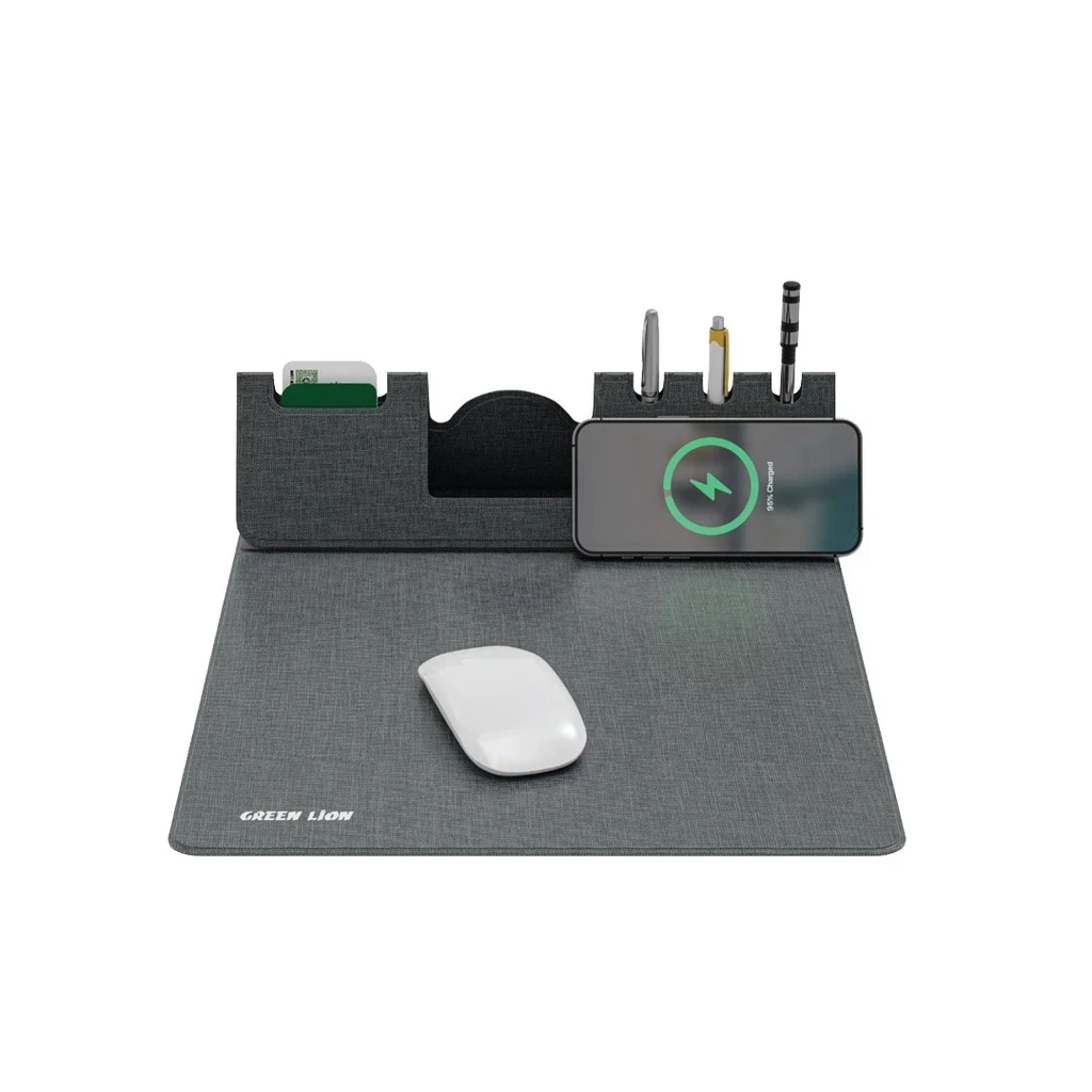 Green Lion Mouse Pad Wireless Charger (GNMSPADWIRGY) Gray