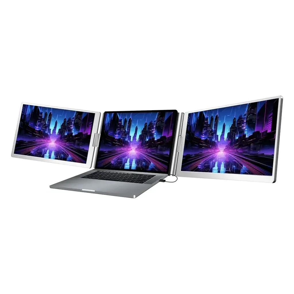Powerology Dual Screen Portable Monitor (PDSLM14) Silver