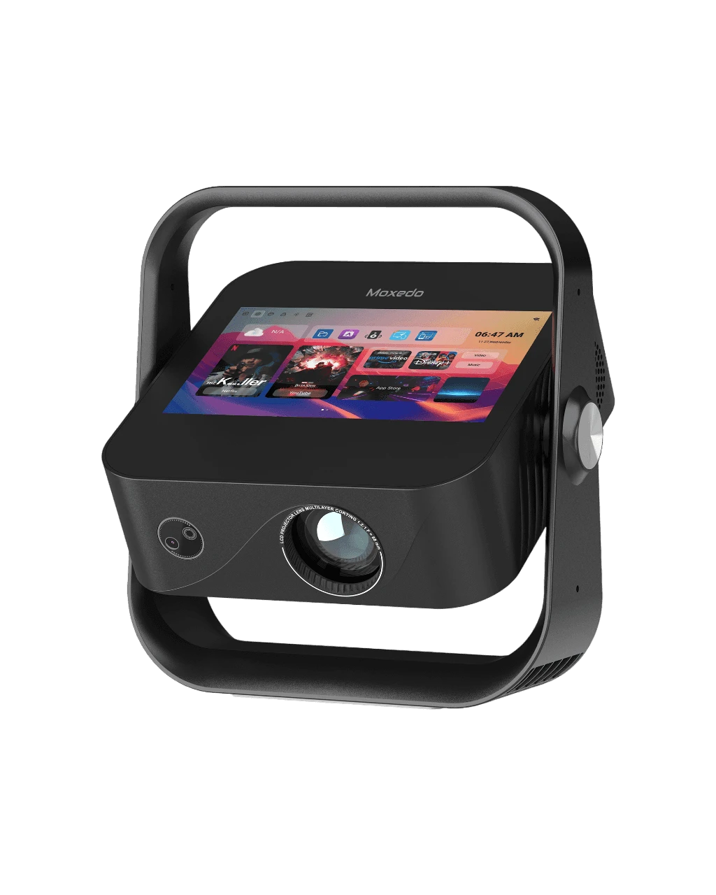 Moxedo Nova Portable Projector with Smart Display & 4K Support (A3) Black