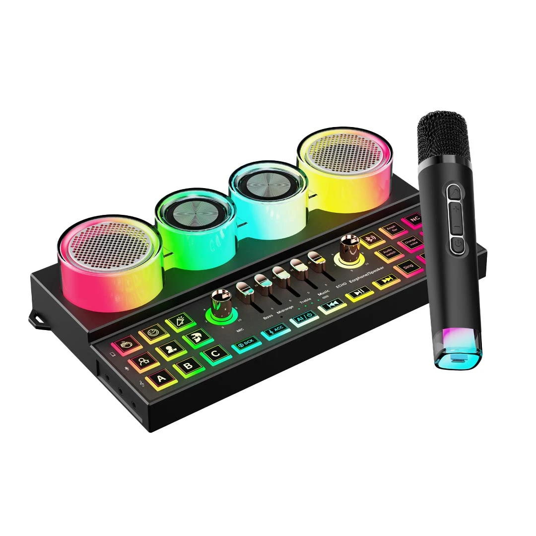 Porodo Soundtec Audiolink Multi-Platform Audio Mixer & Speaker - Black