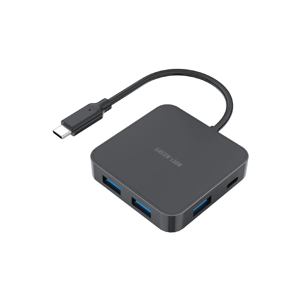 Green Lion 7 in 1 USB-C Hub (GHB-7) Black