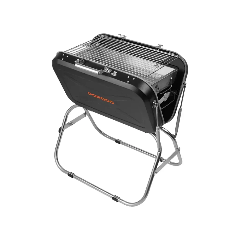 Porodo Portable Folding BBQ Grill with Steel Cooking Mesh (LFS092) Black
