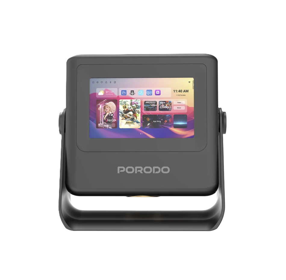 Porodo Optivis Smart HD Projector with Smart Display - Black