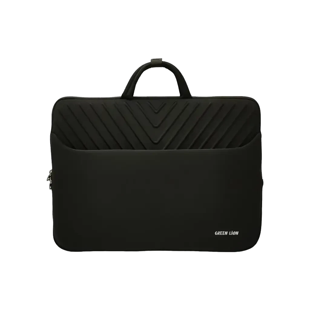 Green Lion Orbit Sleeve Laptop Bag - Black