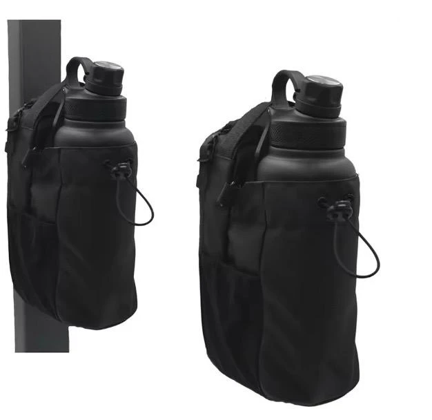 Magnetic Water Bottle Holder Gym Sling Bag - Black