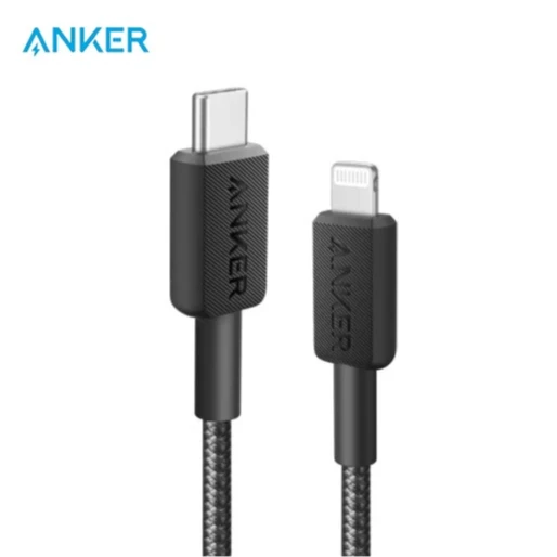 Anker 322 USB-C to Lightning Cable Braided 10ft (A81B7H11) -Black