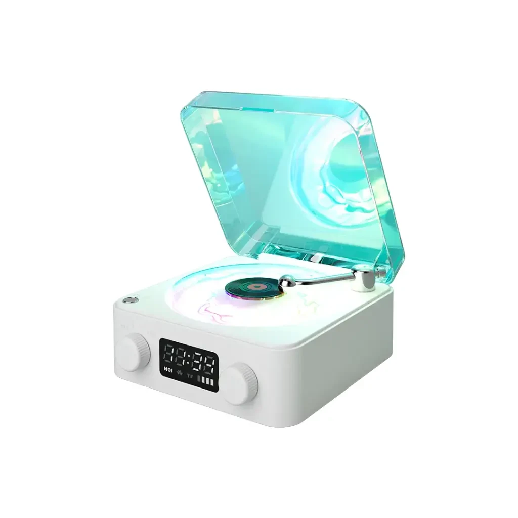 Porodo White Noise Portable Bluetooth Speaker with Clock Display (LFS074) White