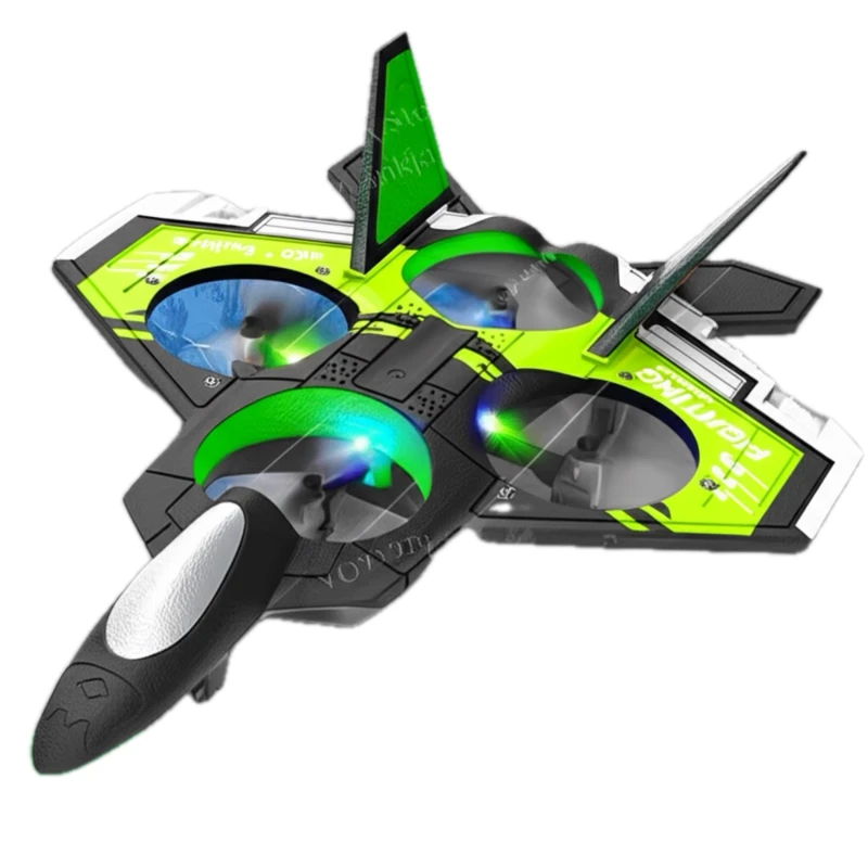 Combat Aircraft with Six-Axis Gyroscope Remote Control - Green