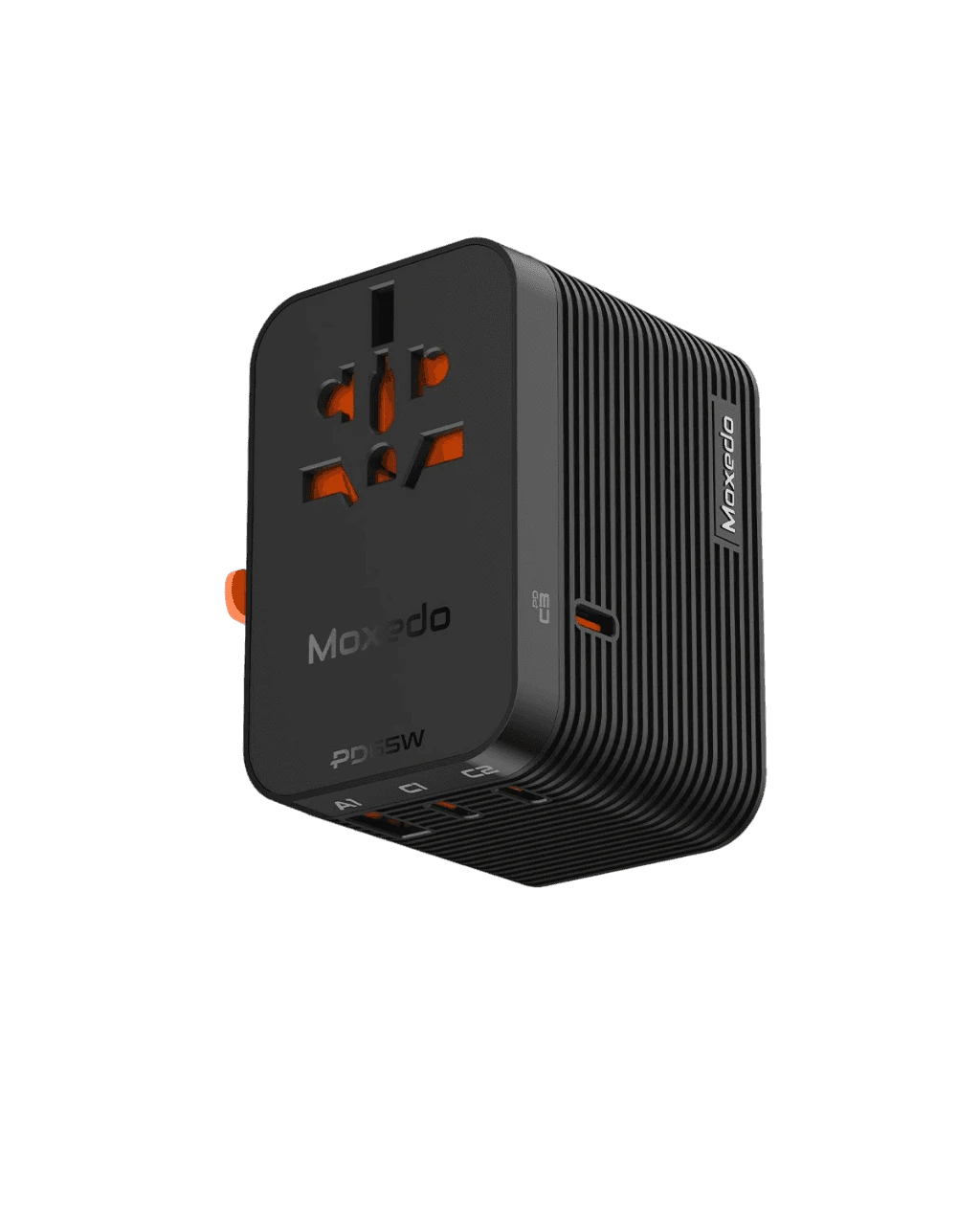 Moxedo Universal-Plug+ 65W GaN Travel Adapter - 3 USB-C + 1 USB-A (MX-TA026) Black