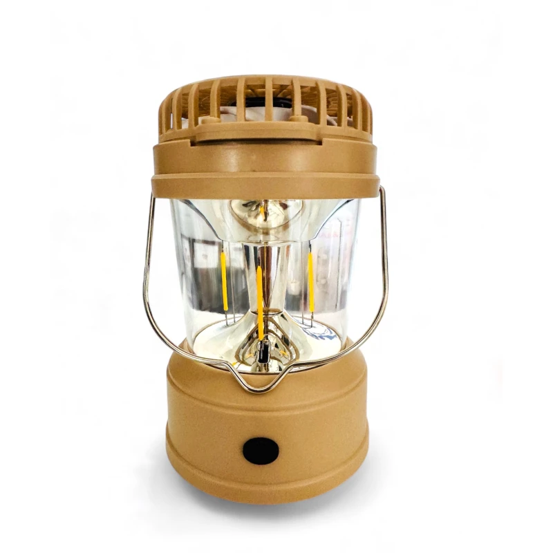 Portable Camping Fan & Light (LF-3357) - Beige