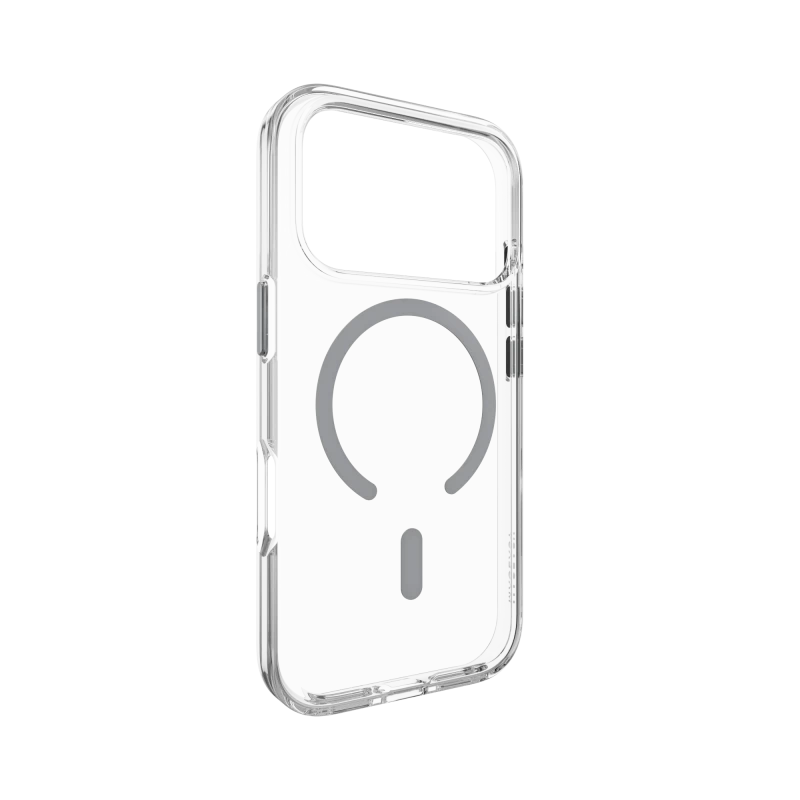 MagEasy Bright M Never Yellowing Case for iPhone 17 Pro - Transparent/Grey Ring