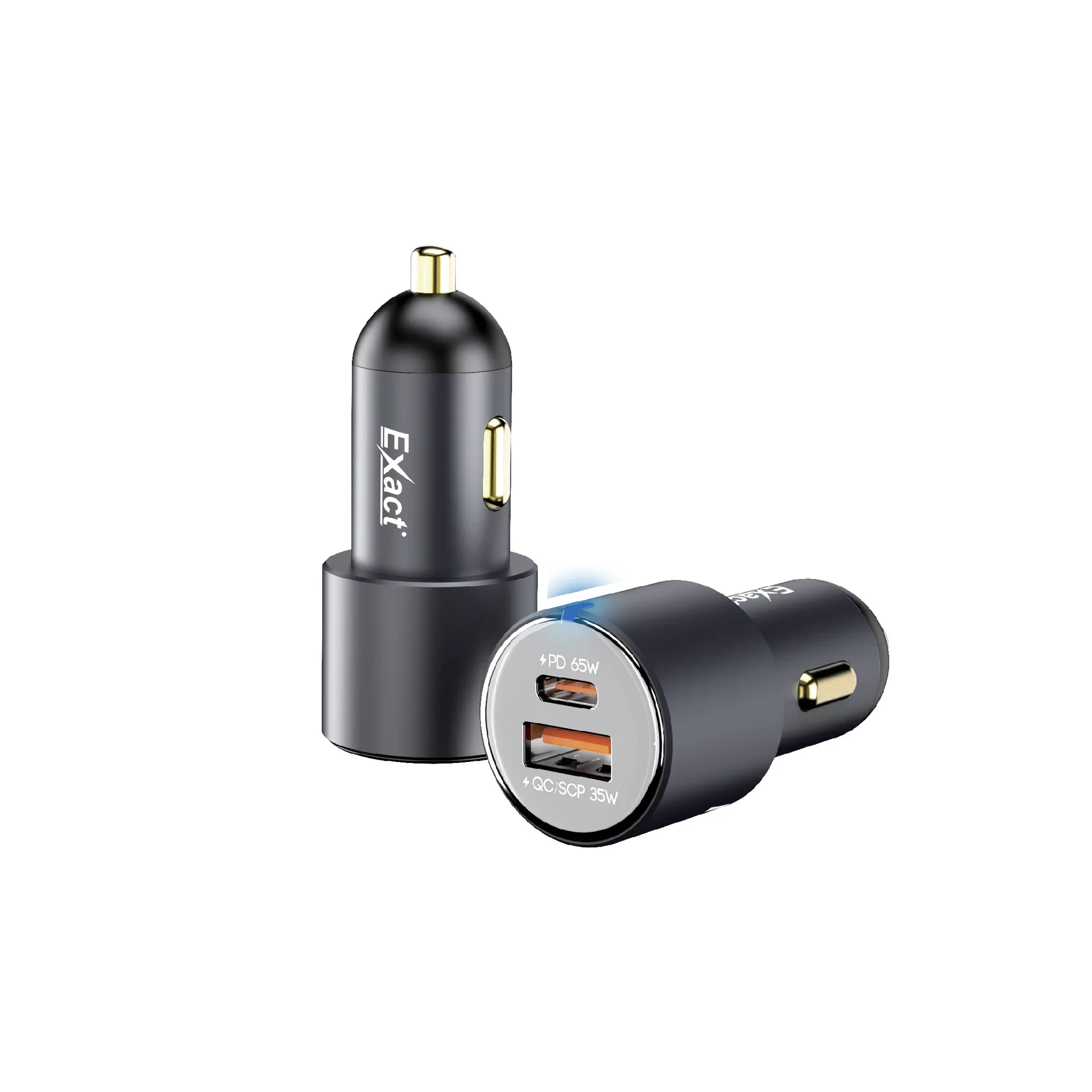 Exact Turbo Drive II Dual Ports 100W Car Charger (EX1104) Black