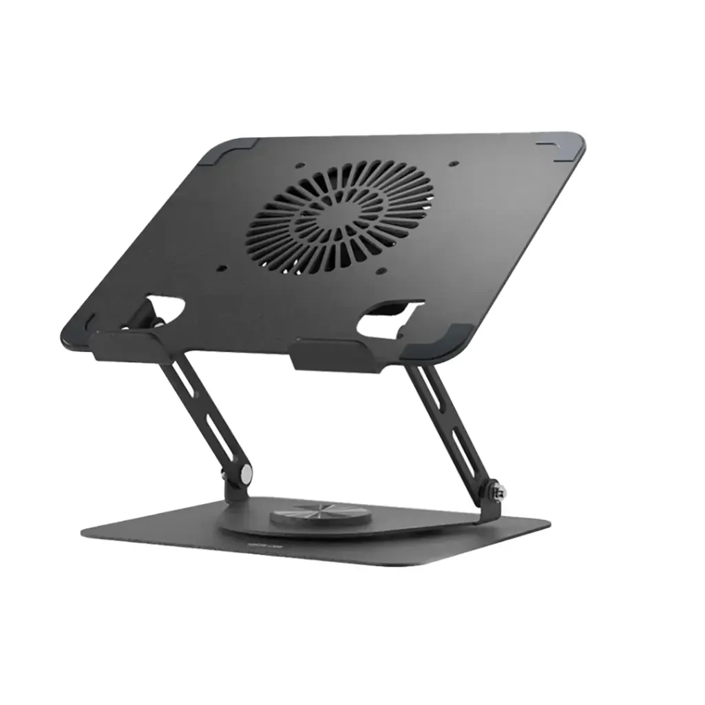 Green Lion Adjustable Laptop Stand with Cooling Fan (GNAD360STDBK)