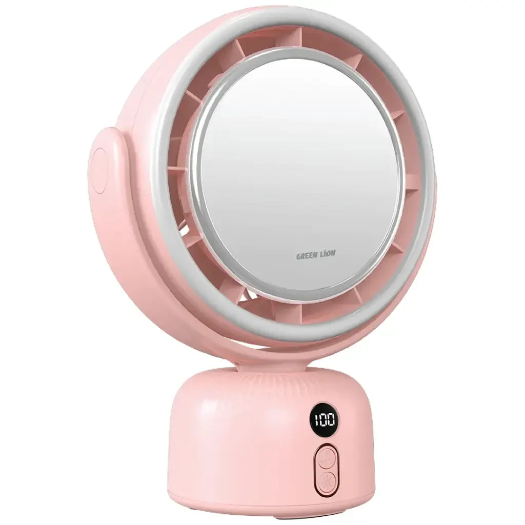 Green Lion Makeup Mirror Fan - 51 LED Lights (GL-MR17) Pink