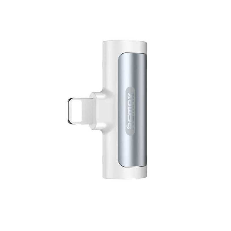 REMAX Smooth Mini Audio Adapter Dual Lightning for iPhone – White