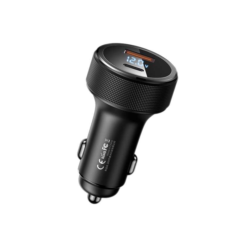 REMAX Salo Series 58.5W USB + Type C Fast Car Charger – Black