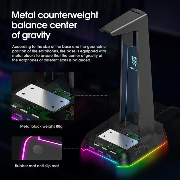 Onikuma RGB Gaming Headphone Stand